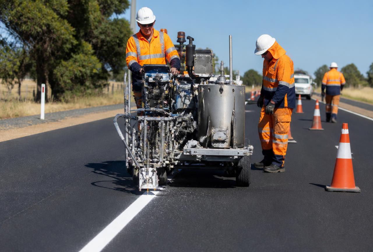 Road Marking works by Brandmark Infrastructure